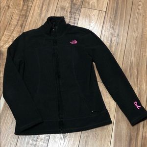 Pink ribbon north face jacket